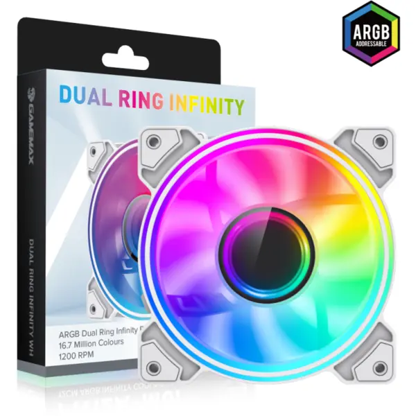 Gamemax Gamemax | Case fan | DUAL RING INFINITY | White