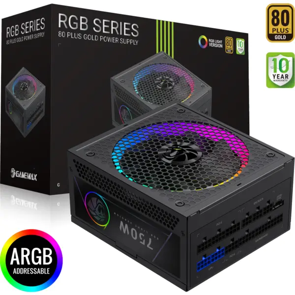 Gamemax Gamemax | PSU | RGB 750G | 750W | Gold | Full Modular