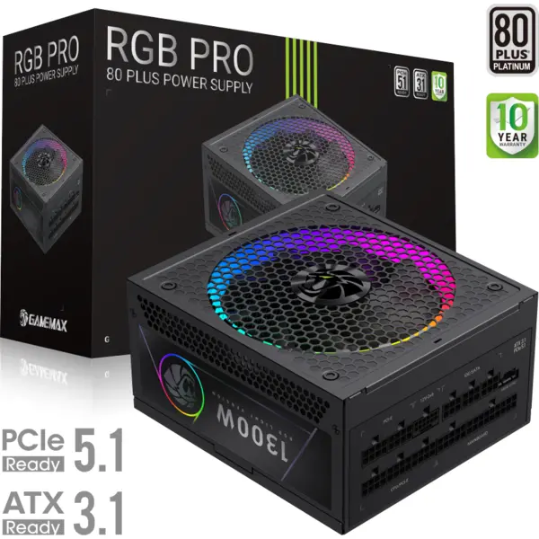 Gamemax Sursa alimentare Gamemax RGB PRO 1300P, 80+ Platinum, 1300W