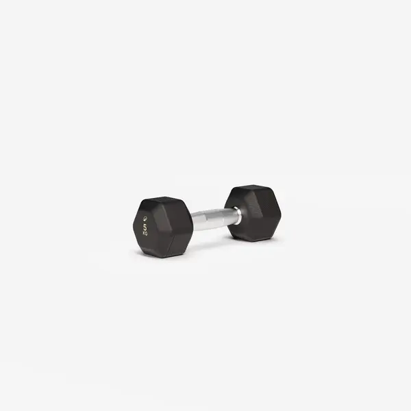Ganteră hexagonală Bodybuilding Cross training 5 kg Negru