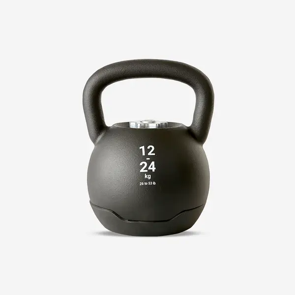 Ganteră Kettlebell reglabilă 12-24kg, bază de 12kg, greutăți vândute separat