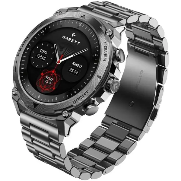 Garett Ceas Inteligent Garett Atom, 1,43 inci, 47 mm, AMOLED, Argintiu