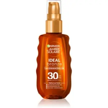 Garnier Ambre Solaire Ideal Bronze ulei pentru îngrijire și bronzare SPF 30