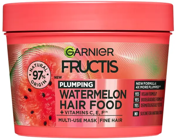 Garnier Fructis Hair Food Mască de păr cu pepene verde, 390 ml