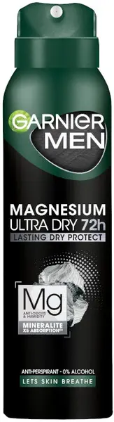 Garnier Men Spray deodorant Magnesium Ultra Dry 72H, 150 ml