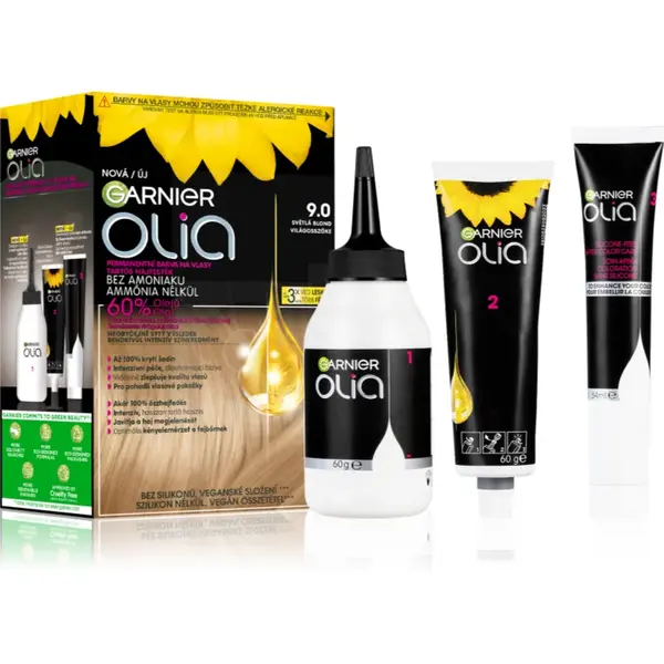 Garnier Olia Big Kit Culoare permanenta pentru par culoare 9.0 Light Blond 1 buc