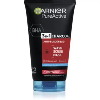 Garnier Pure Active Charcoal gel de curatare 3 in 1 impotriva punctelor negre