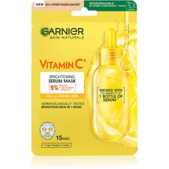 Garnier Skin Naturals Vitamin C Mască textilă cu efect de iluminare și hidratare cu vitamina C