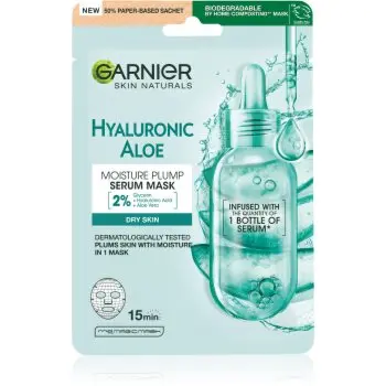 Garnier Textil Masks Hyaluronic Aloe mască textilă hidratantă cu aloe vera