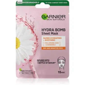 Garnier Textil Masks Hydra Bomb mască textilă calmantă