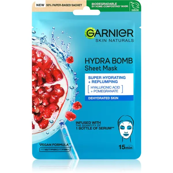 Garnier Textil Masks mască textilă hidratantă cu acid hialuronic 1 buc