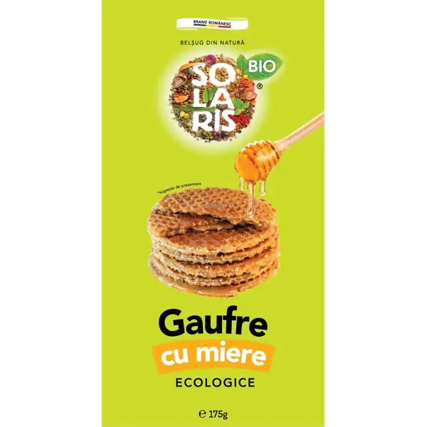 Gaufre Bio cu miere, 175g, Solaris
