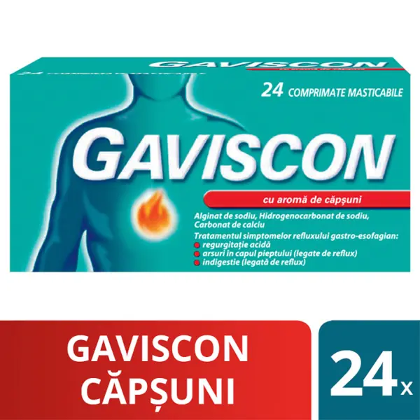 Gaviscon capsuni, Reckitt Benckiser | 24 comprimate