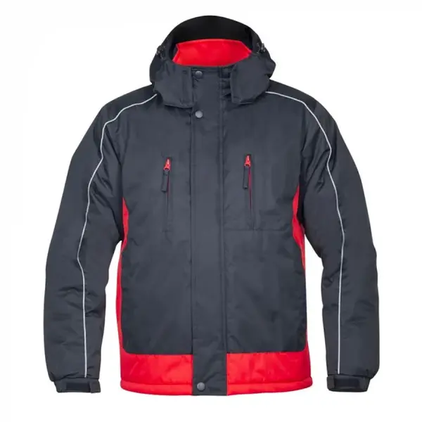 Geaca cu gluga negru-rosu de iarna, 100% poliester, Ardon ARPAD 3XL, NEGRU-ROȘU