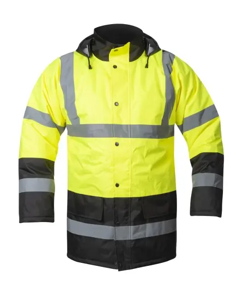 Geaca de iarna reflectorizanta cu gluga, galben-negru, Ardon REF603 S, NEGRU
