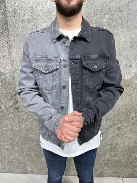 GEACA JEANS BICOLOR GREY-BLACK GCAS90(ES8083) (MĂRIME: XL)