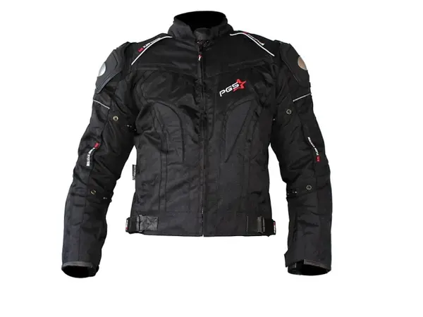 Geaca moto textila scurta PGS 12-13-2750, protectii coloana, coate si umeri, culoare negru, marime L