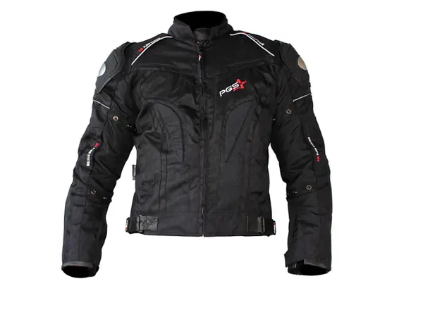 Geaca moto textila scurta PGS 12-13-2750, protectii coloana, coate si umeri, culoare negru, marime XL