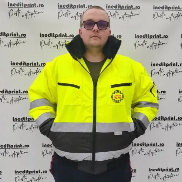 Geaca reflectorizanta personalizabila GR2 Verde, 2XL