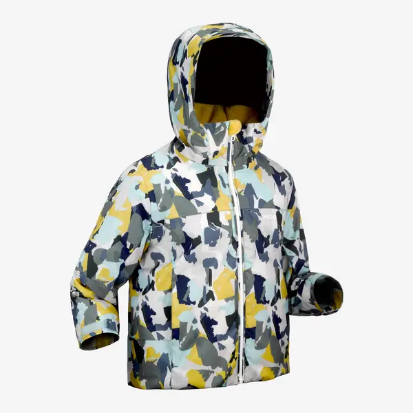 Geacă schi călduroasă și impermeabilă copii 3-6 ani, 500 PNF camo