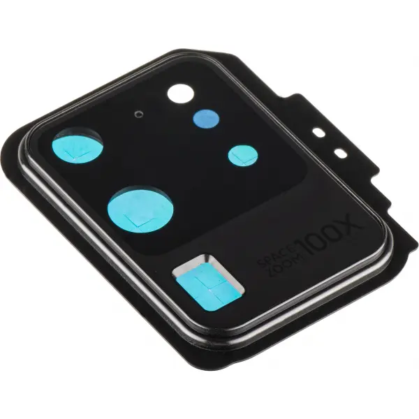 Geam Camera Spate Samsung Galaxy S20 Ultra 5G G988 / S20 Ultra G988, cu Rama, Negru
