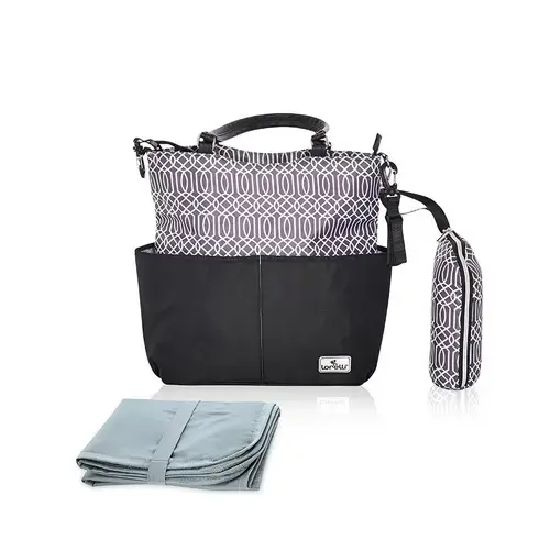 Geanta accesorii bebelusi Lorelli Laura, compartimentata (Negru)