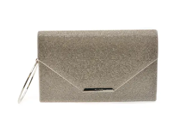 Geanta ALDO argintie, WELTER 042, din material textil