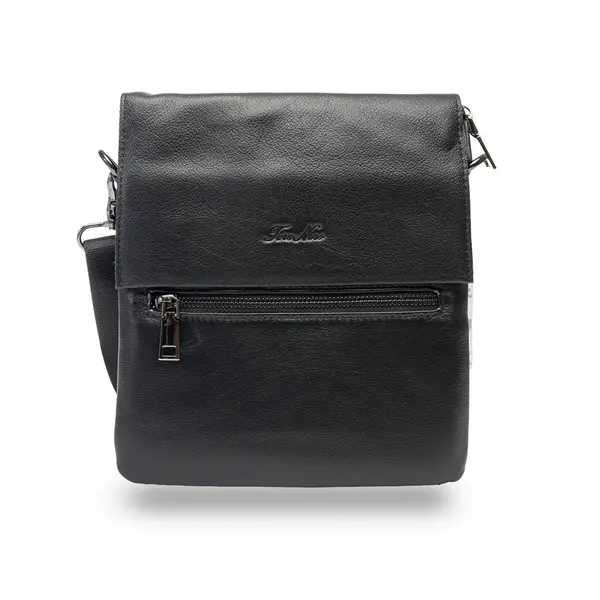 Geanta barbati din piele naturala neagra Track