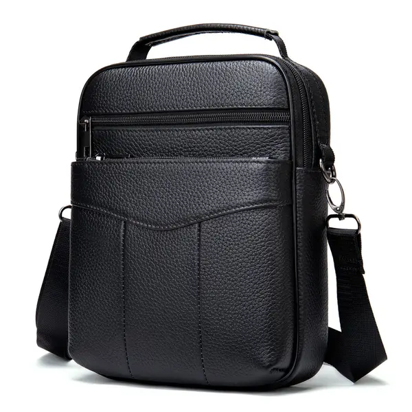 Geanta barbati, Eduard GT956, piele naturala, model negru