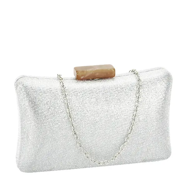 Geanta clutch argintie cu sclipici 5764 06