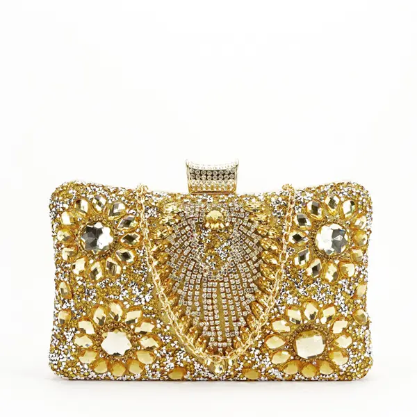 Geanta clutch aurie cu cristale 2023-15 05
