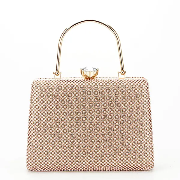 Geanta clutch auriu roze cu pietricele BYH-877 05