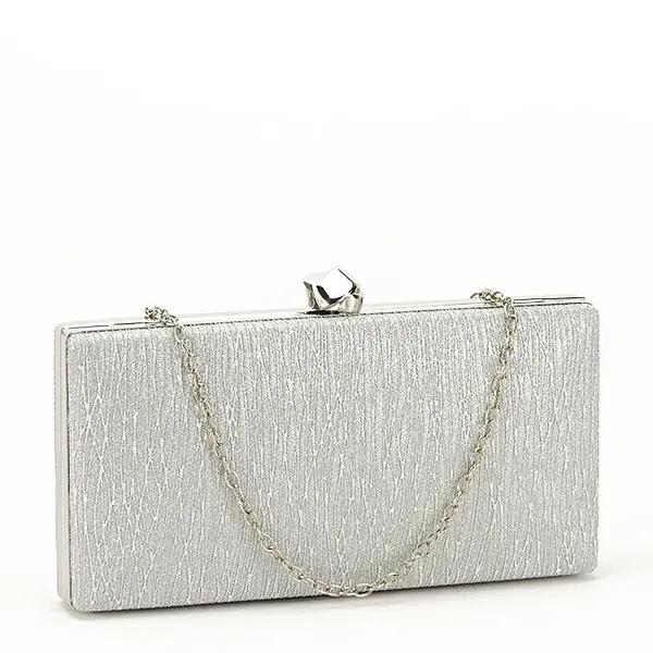 Geanta clutch cu sclipici BYH809 -06 Argintiu