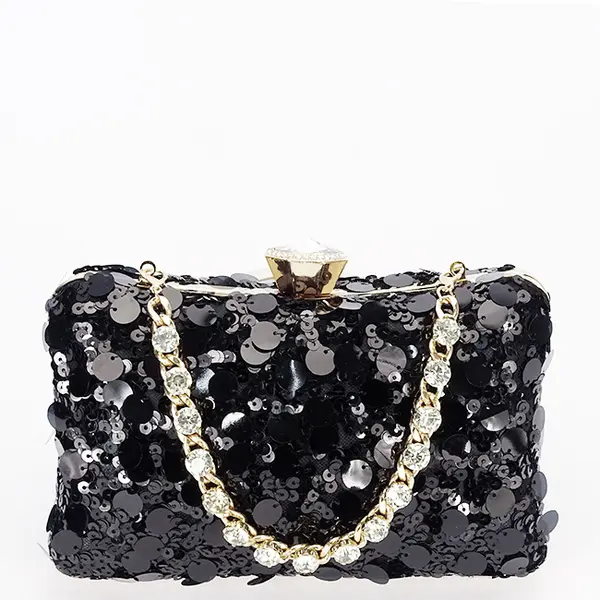 Geanta clutch neagra cu paiete BYH-896 05