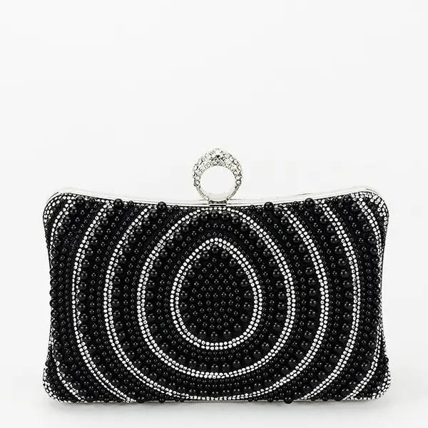 Geanta clutch negru cu perle BYH-866 07