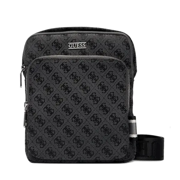 Geantă crossbody bărbați Guess Boston neagră cu logo 921BGEAHMBOSTP6123N