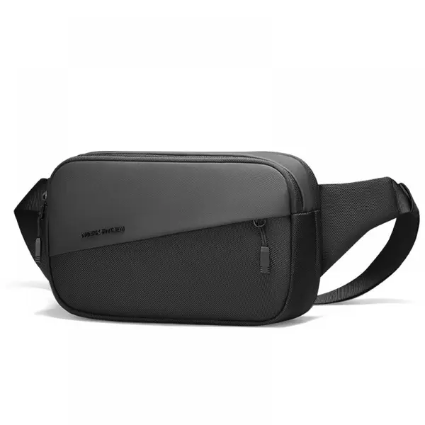 Geanta crossbody, Mark Ryden, 3,3 L, o singura curea, impermeabila, sistem antifurt, unisex, spatioasa, compatibila cu iPad 9.7 inch, neagra