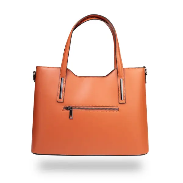 Geantă damă din piele naturala papaya Design Lover