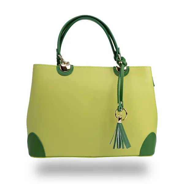 Geantă damă din piele naturala verde Design Beauty