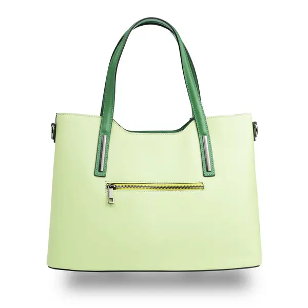 Geantă damă din piele naturala verde lamai Design Lover
