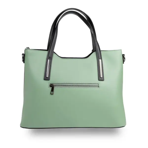 Geantă damă din piele naturala verde menta Design Lover