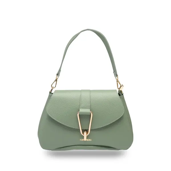 Geanta dama din piele naturala verde salvie Oana
