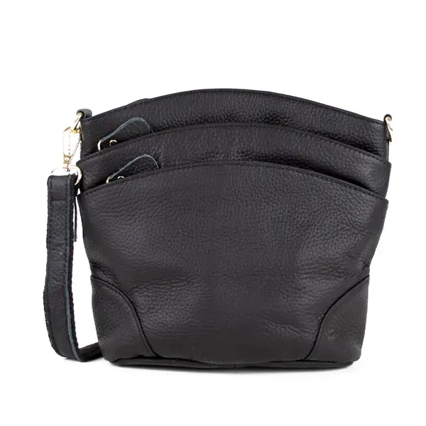 Geanta dama Missa GT1048, piele naturala, negru