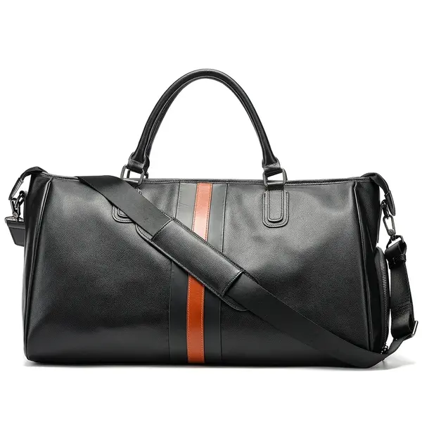 Geanta de calatorie, Alviro GT3803, piele naturala, Negru