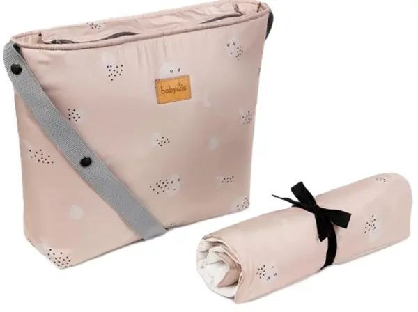 Geantă de călătorie Baby Clic - Nuit Pink, cu saltea de schimbat