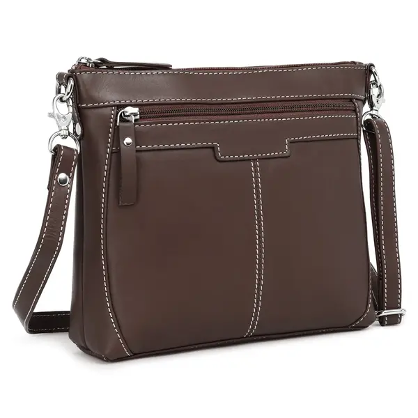 Geanta de dama, Claudie GT3881, piele naturala, Maro inchis
