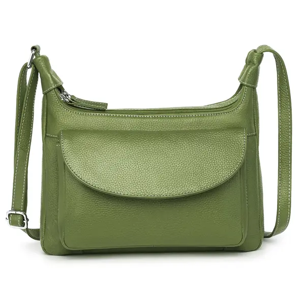 Geanta de dama, Titania GT3893, piele naturala, Verde