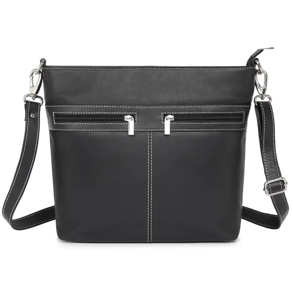 Geanta de dama, Violeta GT3876, piele naturala, Negru