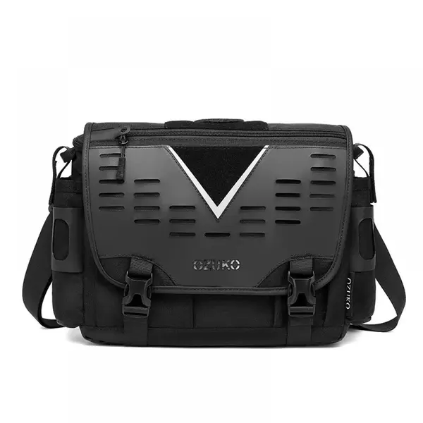 Geanta de umar multifunctionala, Ozuko, impermeabila, compartimente multiple, 32x11x26 cm, 14 L reflectorizanta, negru