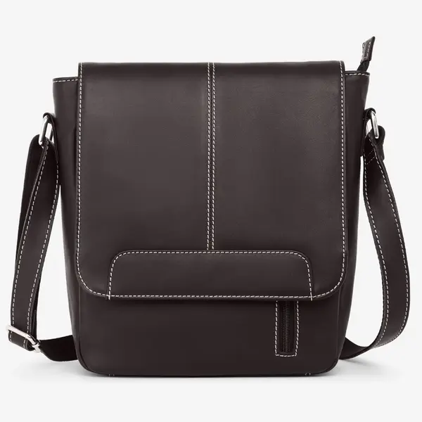 Geanta de umar unisex, Gabrielle, GT3873, piele naturala, Maro inchis